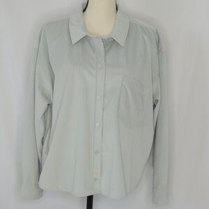 True Religion Corduroy Top. Light Sage Green. Size OX NWOT